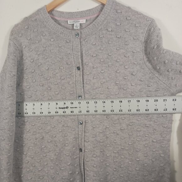 Isaac Mizrahi, NWOT Gray Cashmere Cardigan Sweater Bubble Texture,  LRG, Classic - Picture 11 of 16